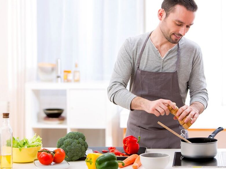 man prepares food to increase potency